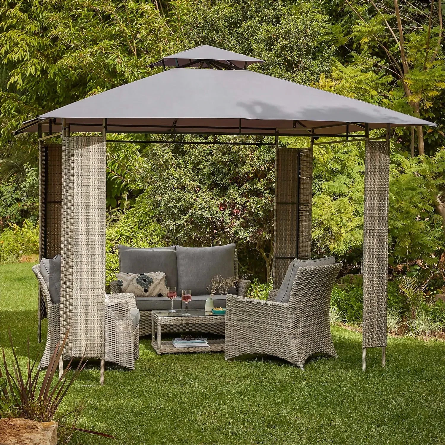 Gazebo Spare Parts Ltd Canopy For 3m X 3m Homebase Florence Patio Gazebo - Two Tier 4 Gazebo Spare Parts Ltd Canopy For 3m X 3m Homebase Florence Patio Gazebo - Two Tier