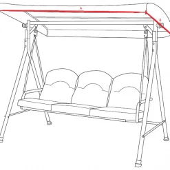 Gazebo Spare Parts Ltd Hammock And Swing Seat Parts Canopy For Curved Swing Hammock - 197cm X 124cm