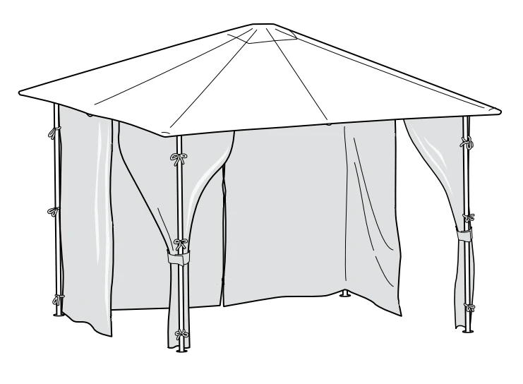 Gazebo Spare Parts Ltd Side Panel Set For 2.5m X 2.5m Patio Gazebo - Set Of 4 - Universal 3 Gazebo Spare Parts Ltd Side Panel Set For 2.5m X 2.5m Patio Gazebo - Set Of 4 - Universal